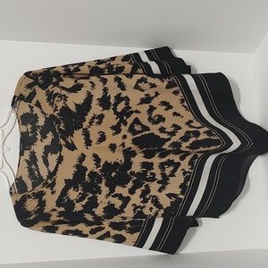 Alfani Animal Print w/ Stripes Tunic Top sz Small - Medium